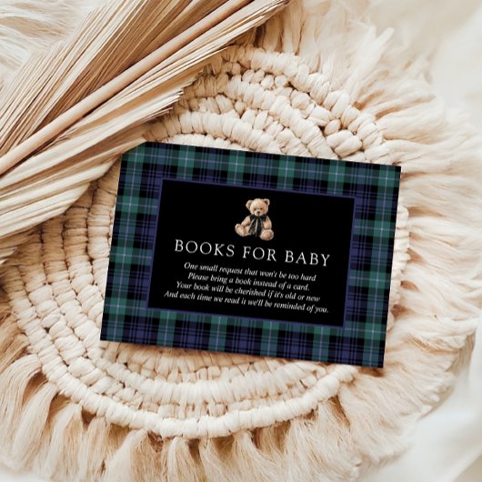 Ralph Teddy Bear Navy Green Plaid Books For Baby Begleitkarte