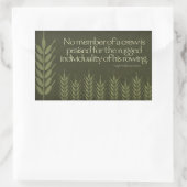 Ralph Waldo Emerson Inspiration Zitat "Crew Rechteckiger Aufkleber (Tasche)