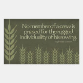 Ralph Waldo Emerson Inspiration Zitat "Crew Rechteckiger Aufkleber (Vorderseite)