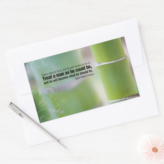 Ralph Waldo Emerson Inspiration Zitat Einfluss Rechteckiger Aufkleber (Umschlag)