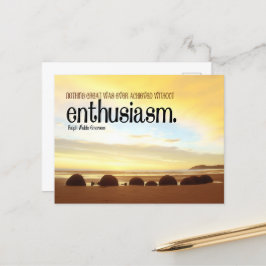 Ralph Waldo Emerson Inspiration Zitat Enthusiasmus Postkarte