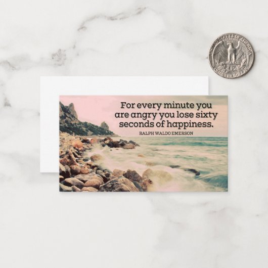 Ralph Waldo Emerson Inspiration Zitat Glück Mitteilungskarte (Vorderseite/Rückseite Beispiel)