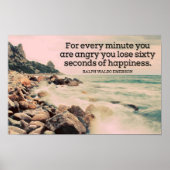 Ralph Waldo Emerson Inspiration Zitat Glück Poster (Vorne)