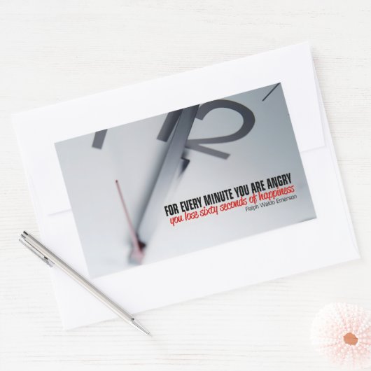 Ralph Waldo Emerson Inspiration Zitat Glück Rechteckiger Aufkleber (Umschlag)