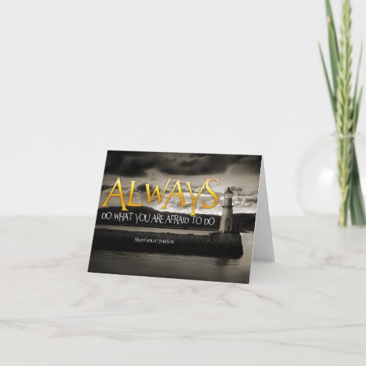 Ralph Waldo Emerson Inspiration Zitat immer tun Dankeskarte (Vorderseite)