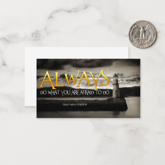 Ralph Waldo Emerson Inspiration Zitat immer tun Mitteilungskarte (Vorderseite/Rückseite Beispiel)