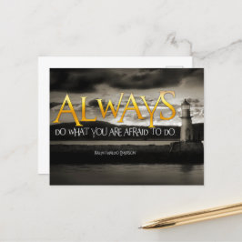 Ralph Waldo Emerson Inspiration Zitat immer tun Postkarte