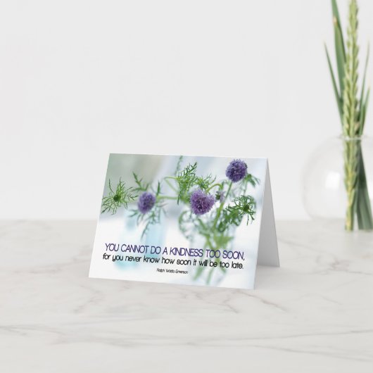 Ralph Waldo Emerson Inspiration Zitat "Kindness" Dankeskarte (Vorderseite)