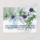Ralph Waldo Emerson Inspiration Zitat "Kindness" Postkarte (Vorderseite)