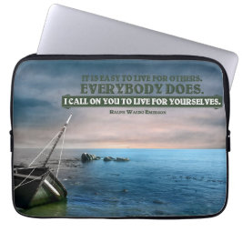 Ralph Waldo Emerson Inspiration Zitat "Live" Laptopschutzhülle