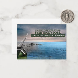 Ralph Waldo Emerson Inspiration Zitat "Live" Mitteilungskarte