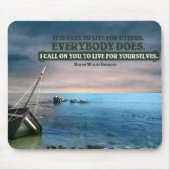 Ralph Waldo Emerson Inspiration Zitat "Live" Mousepad (Vorne)