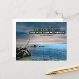 Ralph Waldo Emerson Inspiration Zitat "Live" Postkarte