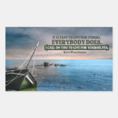 Ralph Waldo Emerson Inspiration Zitat "Live" Rechteckiger Aufkleber (Vorderseite)