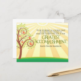 Ralph Waldo Emerson Inspiration Zitat "Sie selbst" Postkarte