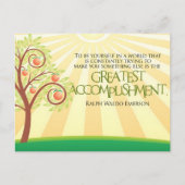 Ralph Waldo Emerson Inspiration Zitat "Sie selbst" Postkarte (Vorderseite)