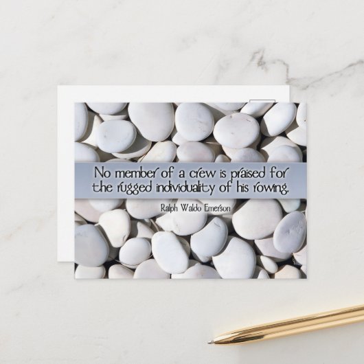 Ralph Waldo Emerson Inspiration Zitat "Team" Postkarte (Vorderseite/Rückseite Beispiel)