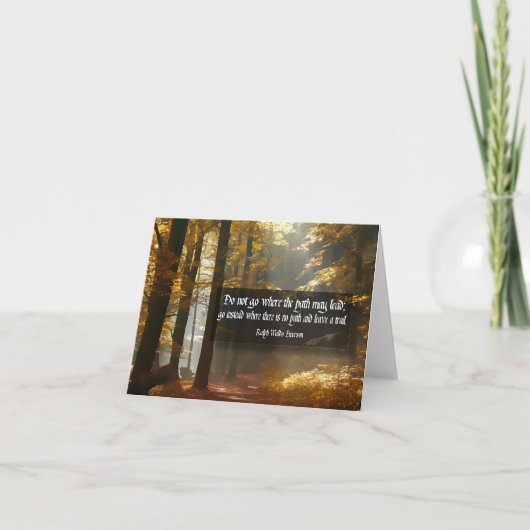 Ralph Waldo Emerson Inspiration Zitat "Trail" Dankeskarte (Vorderseite)