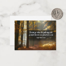 Ralph Waldo Emerson Inspiration Zitat "Trail" Mitteilungskarte