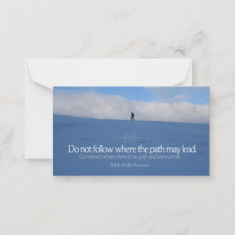 Ralph Waldo Emerson Inspiration Zitat "Trail" Mitteilungskarte