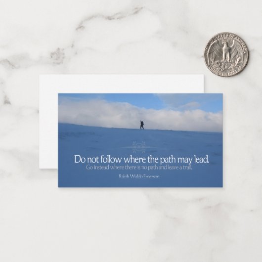 Ralph Waldo Emerson Inspiration Zitat "Trail" Mitteilungskarte (Vorderseite/Rückseite Beispiel)