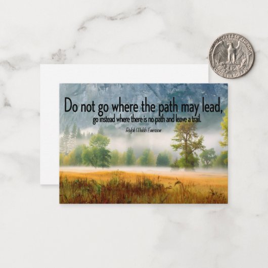 Ralph Waldo Emerson Inspiration Zitat "Trail" Mitteilungskarte (Vorderseite/Rückseite Beispiel)