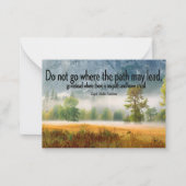 Ralph Waldo Emerson Inspiration Zitat "Trail" Mitteilungskarte (Vorderseite)