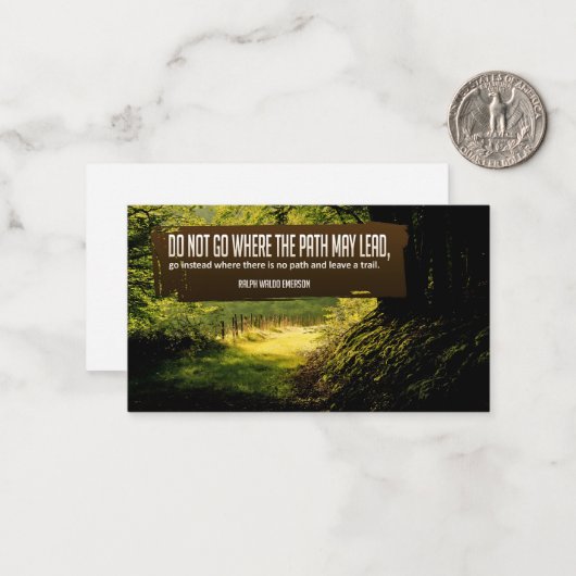 Ralph Waldo Emerson Inspiration Zitat "Trail" Mitteilungskarte (Vorderseite/Rückseite Beispiel)