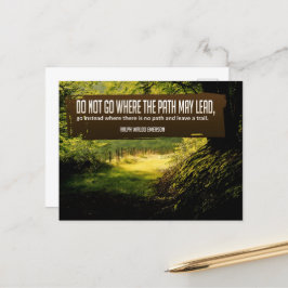 Ralph Waldo Emerson Inspiration Zitat "Trail" Postkarte
