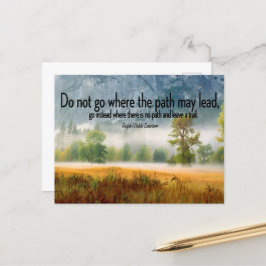 Ralph Waldo Emerson Inspiration Zitat "Trail" Postkarte