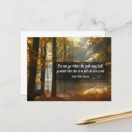 Ralph Waldo Emerson Inspiration Zitat "Trail" Postkarte