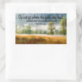 Ralph Waldo Emerson Inspiration Zitat "Trail" Rechteckiger Aufkleber (Tasche)