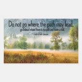 Ralph Waldo Emerson Inspiration Zitat "Trail" Rechteckiger Aufkleber (Vorderseite)
