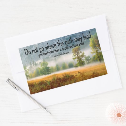Ralph Waldo Emerson Inspiration Zitat "Trail" Rechteckiger Aufkleber (Umschlag)