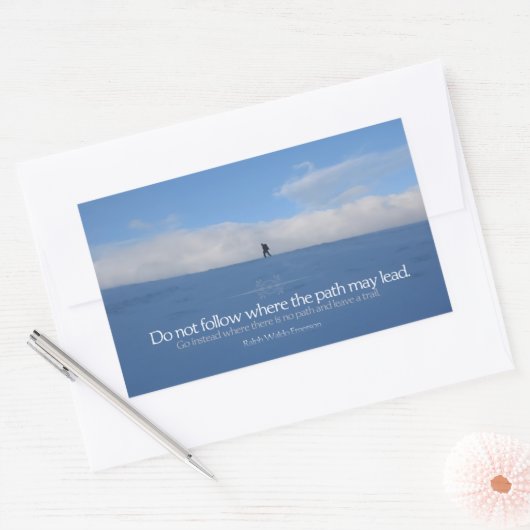 Ralph Waldo Emerson Inspiration Zitat "Trail" Rechteckiger Aufkleber (Umschlag)