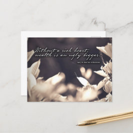 Ralph Waldo Emerson Inspirational Zitat Rich Heart Postkarte