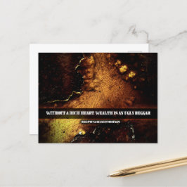 Ralph Waldo Emerson Inspirational Zitat Rich Heart Postkarte