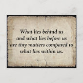 Ralph Waldo Emersons Zitat zum Leben Postkarte (Vorderseite)