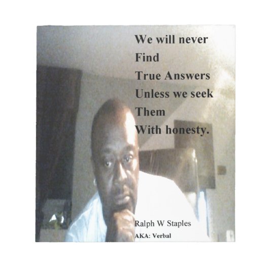 Ralph Wisden Staples Notizblock (Vorderseite)