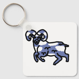 Ram Aries Keychain – Minimal Zodiac Animal Schlüsselanhänger