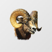 Ram Bighorn Sheep Wild Nature Fensteraufkleber (Blatt)