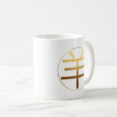 Ram Goat Year Gold Prägung Symbol Weiß Kaffeetasse (VorderseiteRechts)