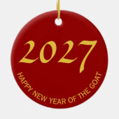 Ram Goat Year Gold Prägung Symbol Zodiac RCO Keramik Ornament (Hinten)