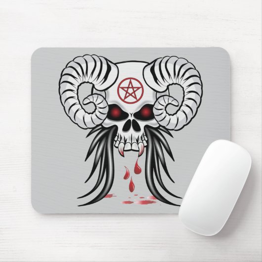 Ram Horned Skull Mousepad (Mit Mouse)