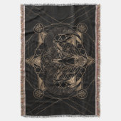 RAM in der heiligen Geometrie - Schwarzes und Gold Decke (Vorderseite Vertikal)