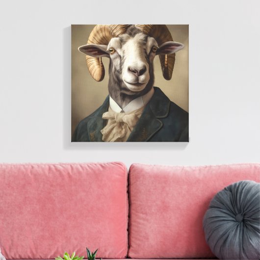 Ram in einem Anzug | Tierart | Tier in einem Anzug Leinwanddruck (Insitu (Wohnzimmer))