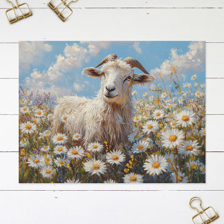 Ram in einem dunklen Feldgemälde Postkarte