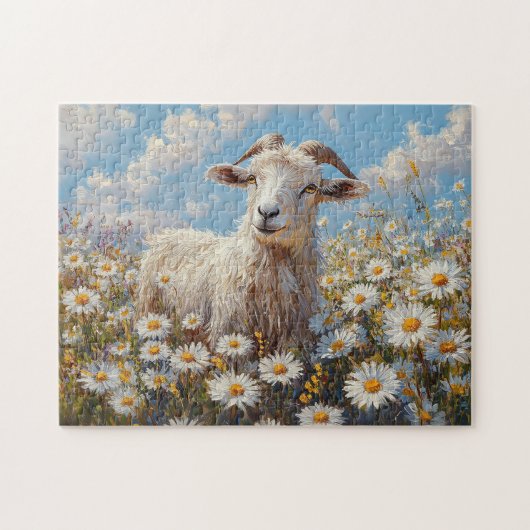 Ram in einem dunklen Feldgemälde Puzzle (Horizontal)
