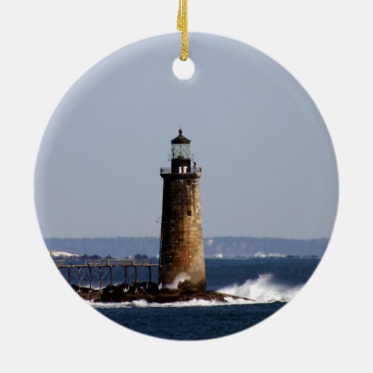 Ram Island Ledge Light Keramik Ornament (Hinten)
