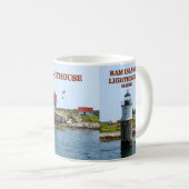 Ram Island Lighthouse, Boothbay Hafen Maine Tasse (VorderseiteRechts)